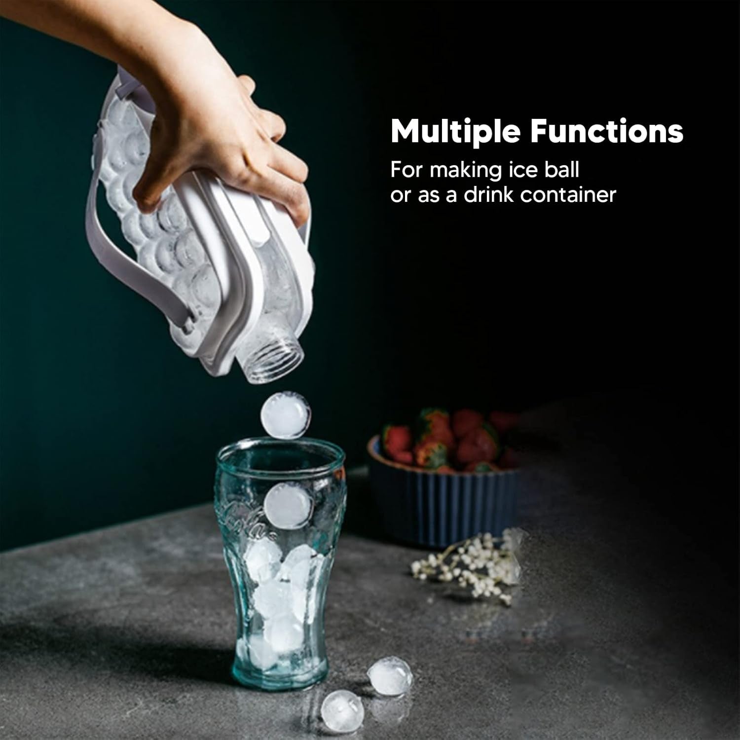 Ice Cube Trays 2 in 1 Portable Ice Ball Maker, 17 Round Ice Cube Mold  (1 Pc) Ice Cube Trays 2 in 1 Portable Ice Ball Maker, 17 Round Ice Cube Mold  (1 Pc)